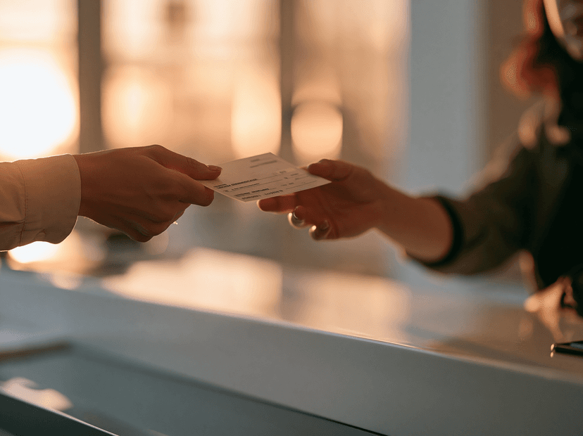 Borrower receiving a check