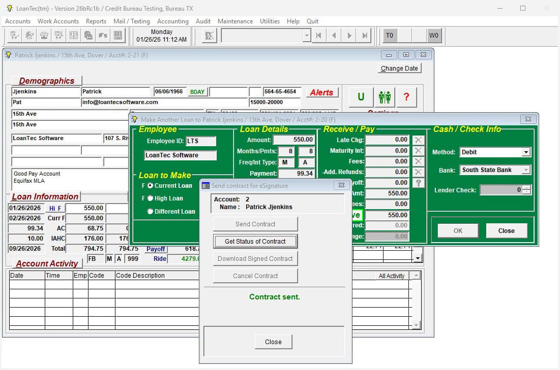 LoanTec software interface